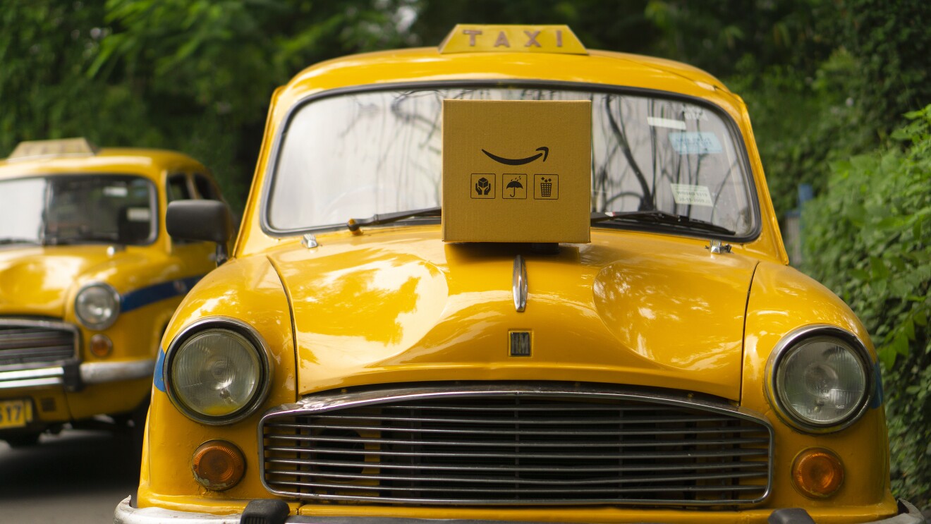 Journey of the Amazon box across iconic Indian locations