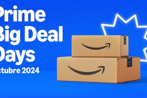 Prime Big Deal Days octubre 2024 with Amazon smile logo boxes