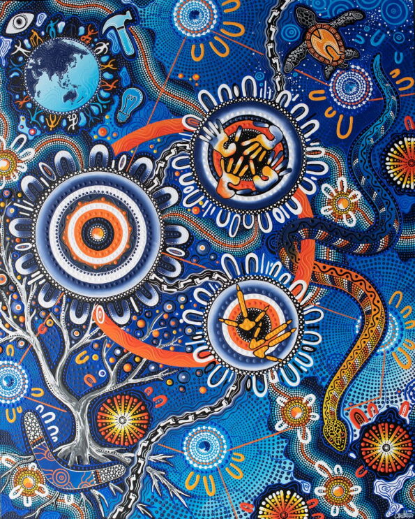 Artwork featured in Amazon Australia's RAP created by Kalkadoon artist Chern'ee Sutton