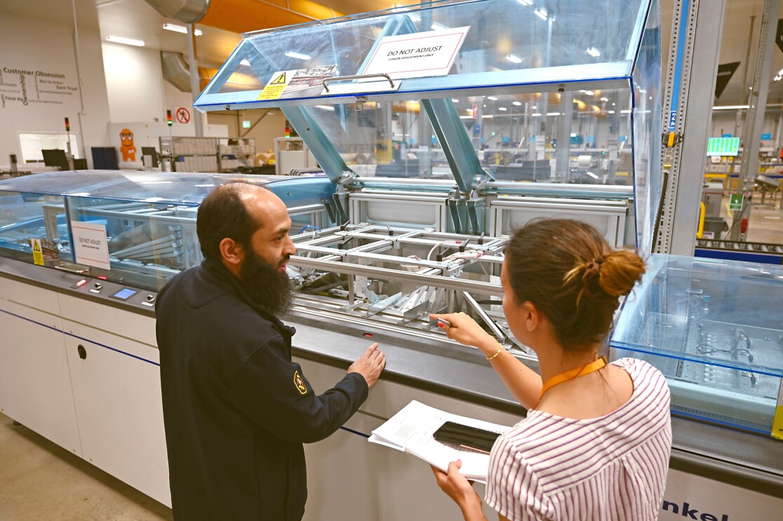 Abdul demonstrates a printer mechanism