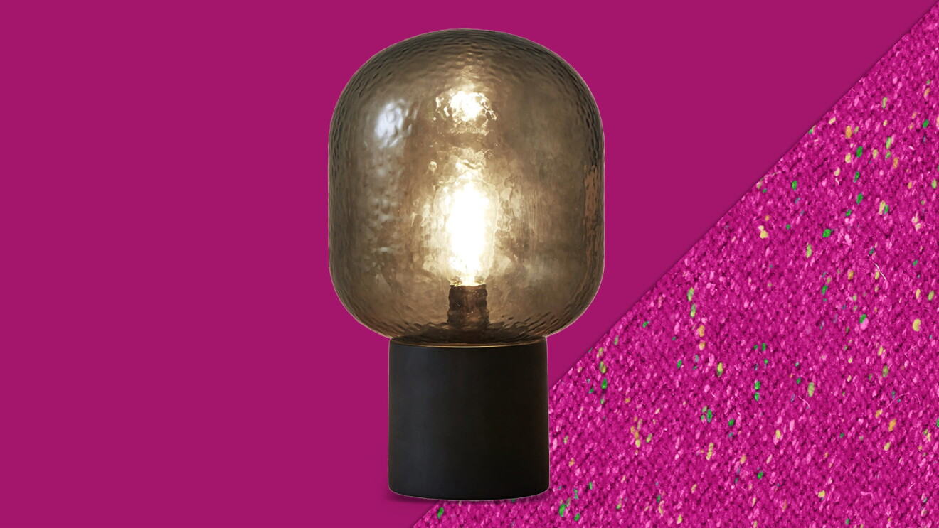 Lamp on vibrant magenta background