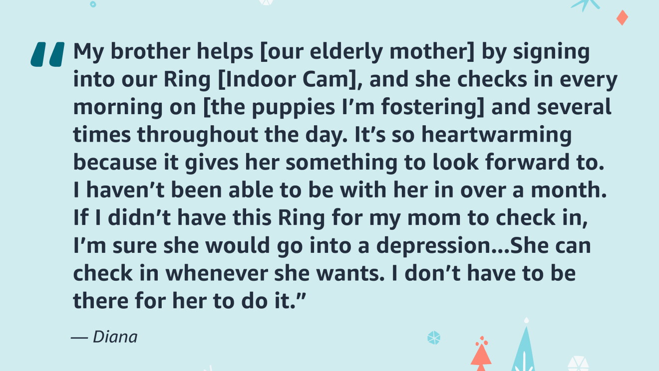 A graphic displaying a quote from a Ring customer.