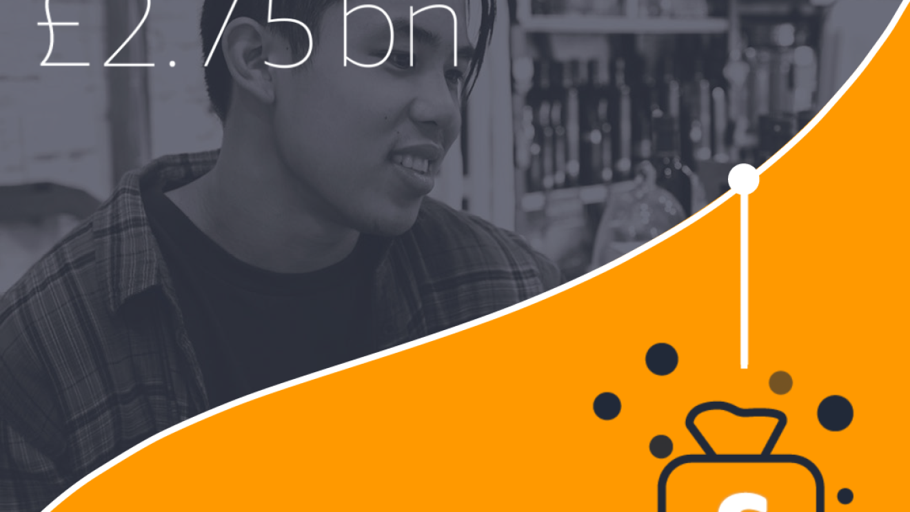 Orange and grey visual that states Total Amazon Invested 2.75bn