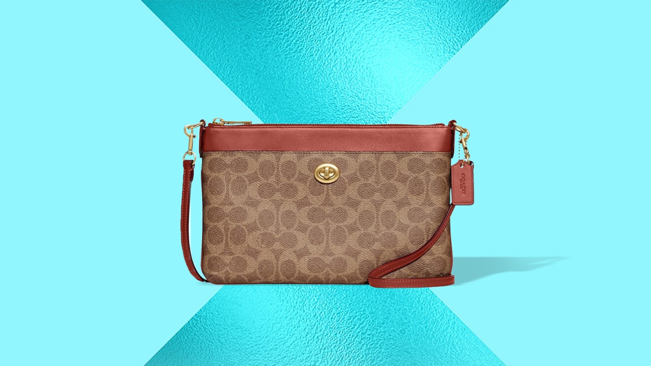 Coach Womens Coated Canvas Signature Polly Crossbody