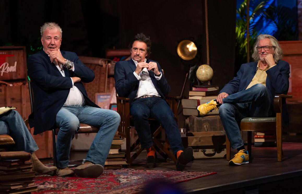 Jeremy Clarkson, Richard Hammond, and James May at a Q&A at the The Grand Tour: One for The Road premiere