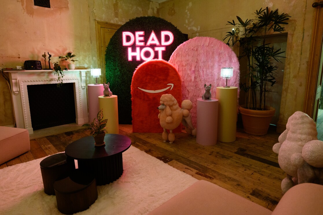 Dead Hot themed room filled with figures of miniature dogs and cats