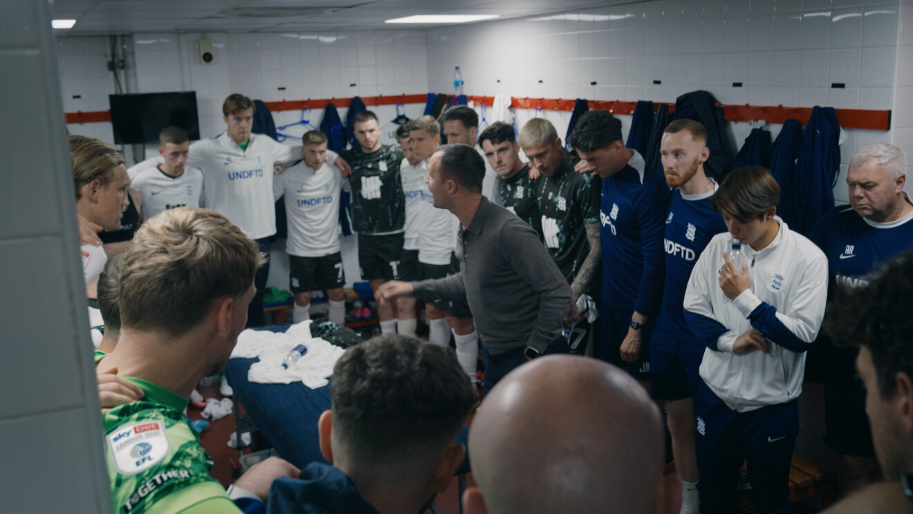 Birmingham City football team in the changing room