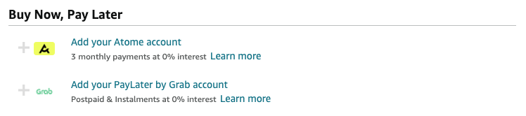 BNPL screenshot on Amazon.