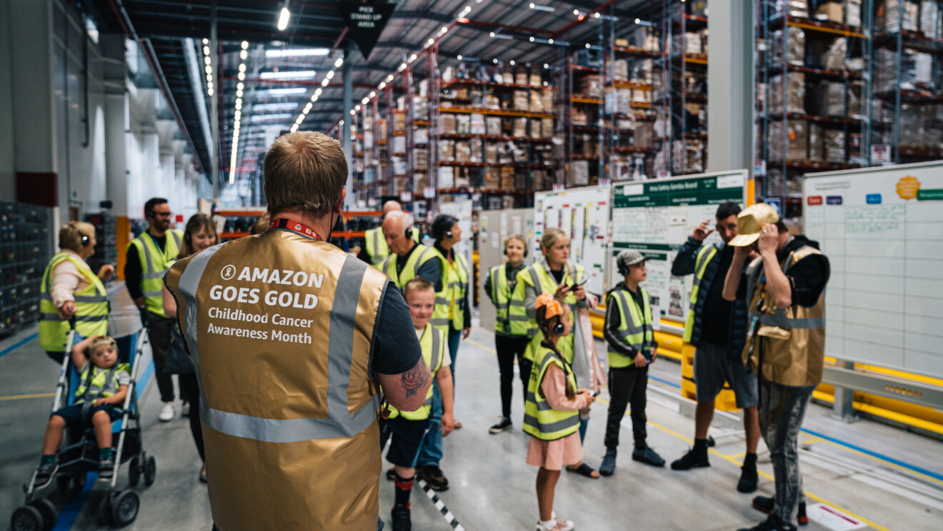 Children at Doncaster fulfilment centre 