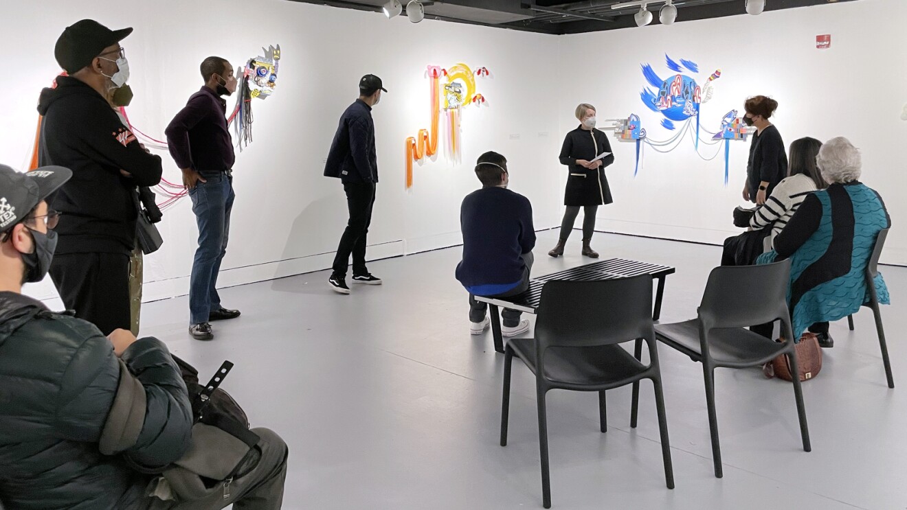 A photo of a gallery inside the Museum of Contemporary Art (MoCA) Arlington.