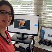 Amazon Future Engineer teacher using virtual computer science curriculum.