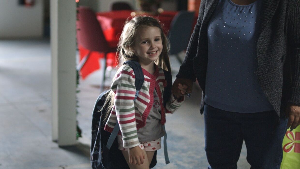 Young girl starting school