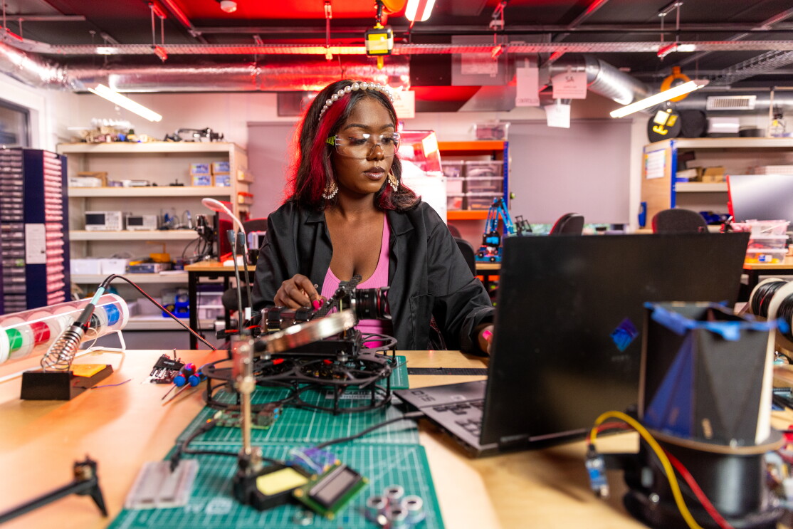 Female robotics engineer