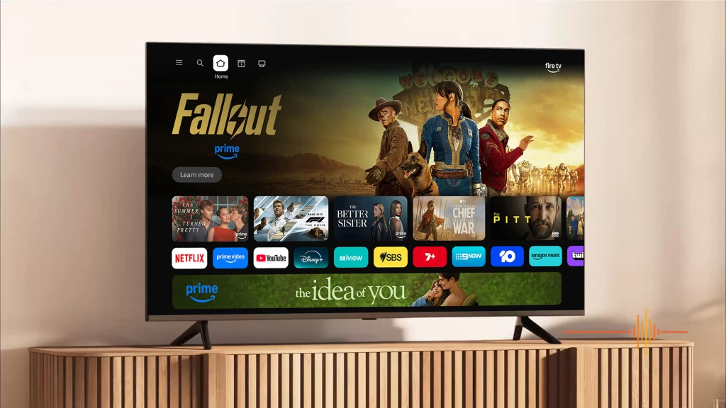 Fire TV Stick HD homescreen on TV 