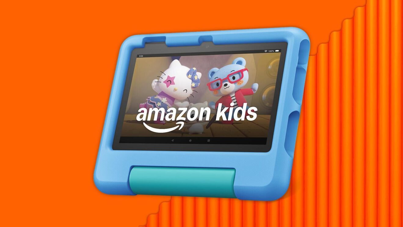Blue children's tablet featuring Amazon's kid-focused entertainment service