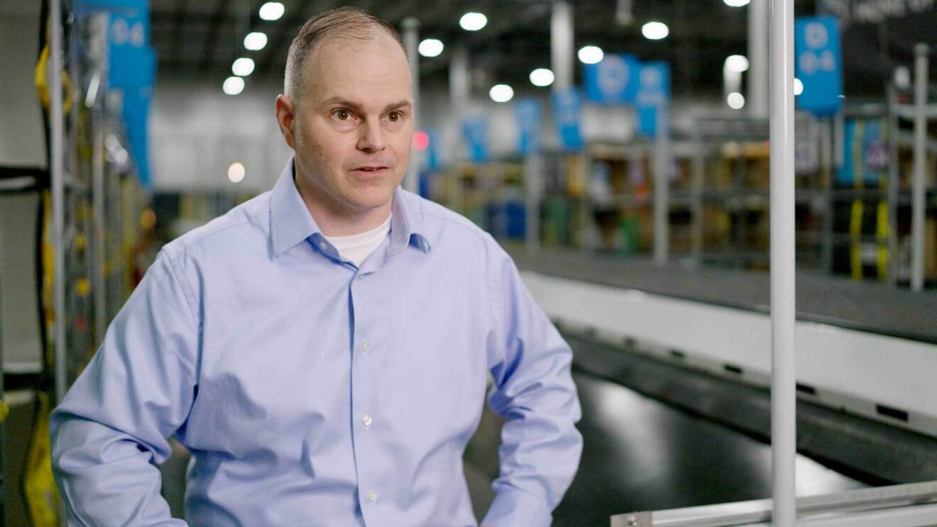 Amazon robotics in a fulfillment center.