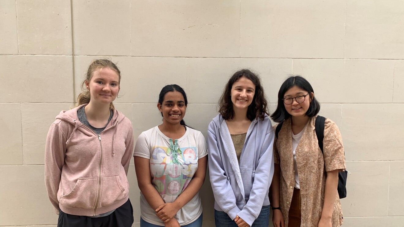 Team pic of St Paul's Girls School L-R Megan Gill, Radhika Iyer, Olympia Adipa, Vivien Wu