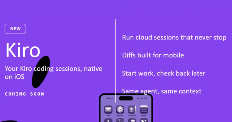 Kiro coding sessions, native on iOS