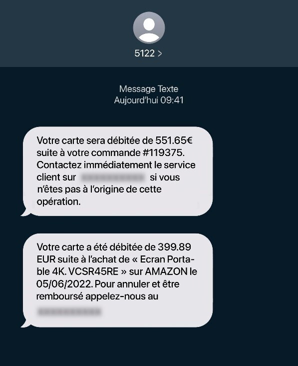 Hameçonnage, phishing screenshot
