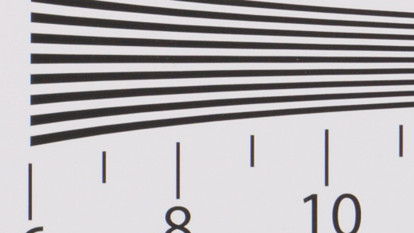 Nine black lines on a light background. As the lines move from left to right they converge. Below the lines are the numbers 6, 8, and 10.