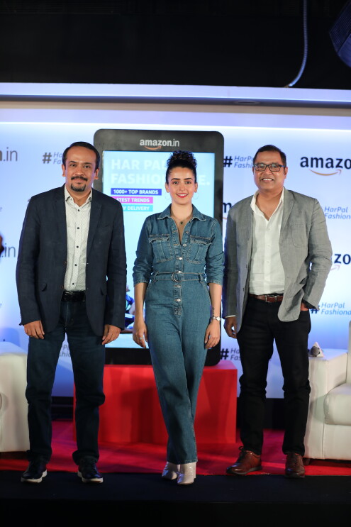 Arun and Ravi Desai with actress Sanya Malhotra