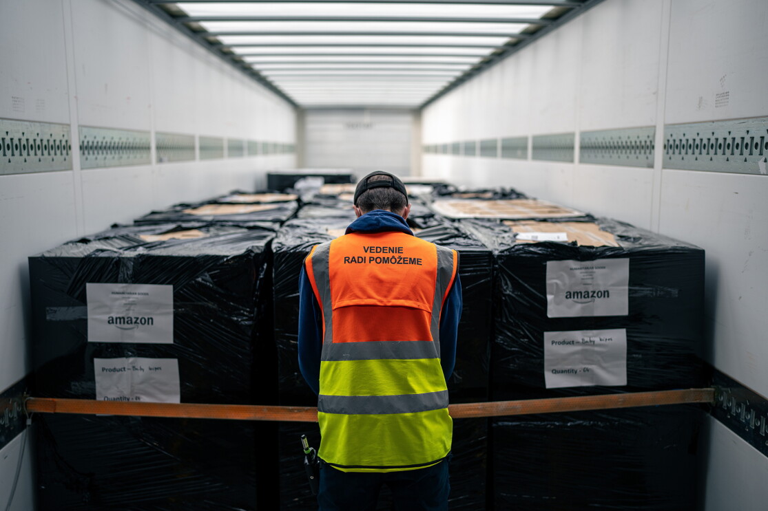 Image from the Slovakia hub Amazon set up to support Ukraine refugees