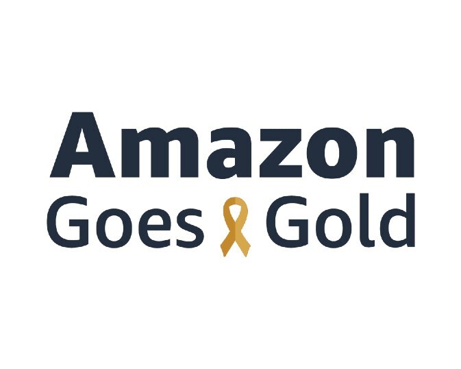 Image of the Amazon Goes Gold logo, a campaign to support awareness and research around childhood cancer.