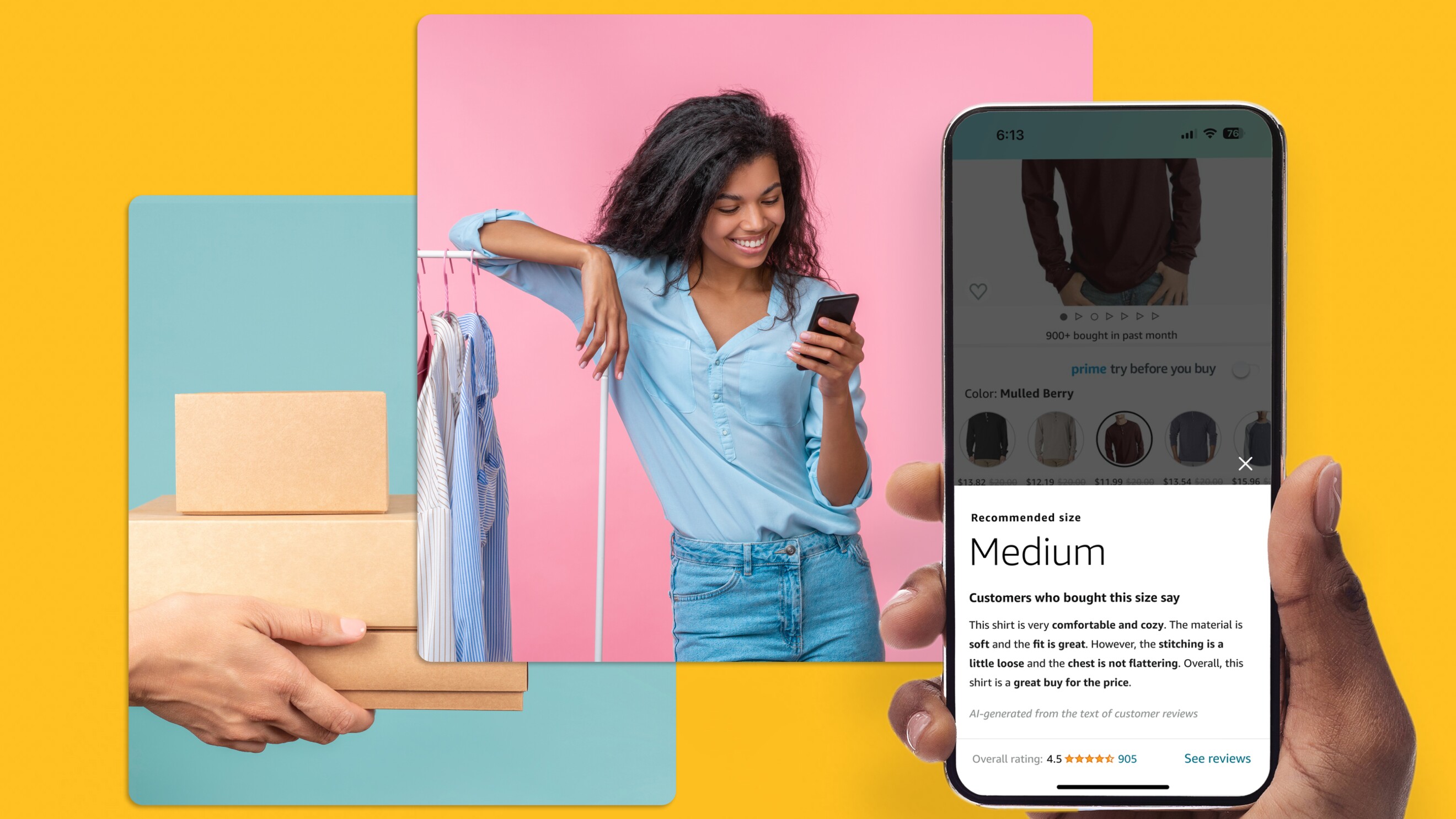 Customers using AI to find the best fit when shopping for Amazon Fashion.