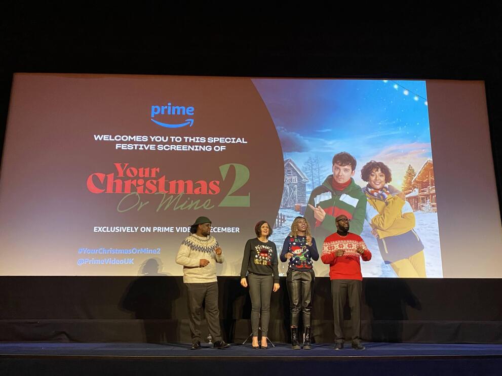 4 singers at the Your Christmas or Mine 2 screening