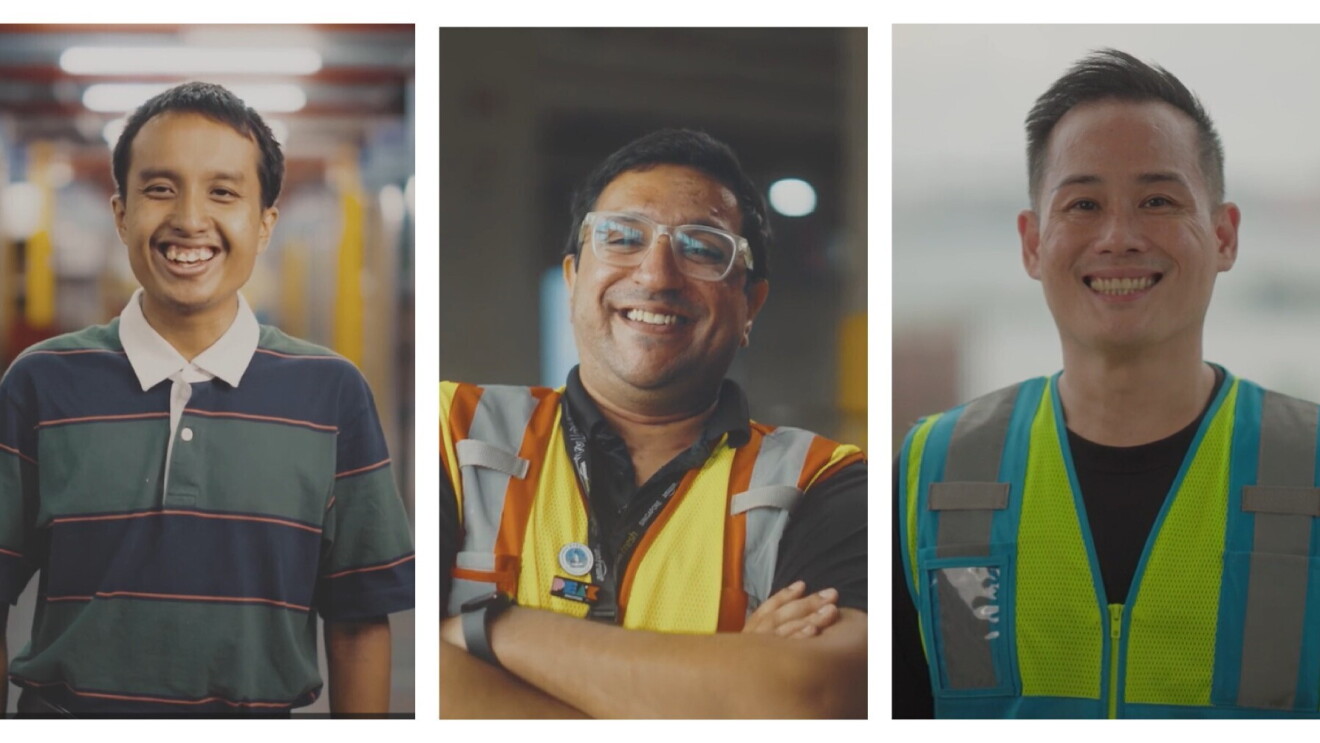 Three team members of Amazon Singapore