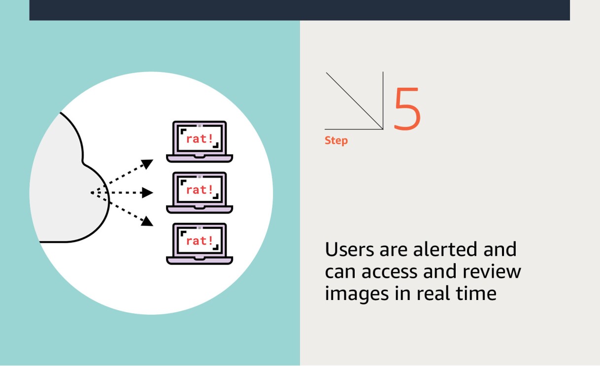 An illustration of data from the cloud being transferred to laptop devices.