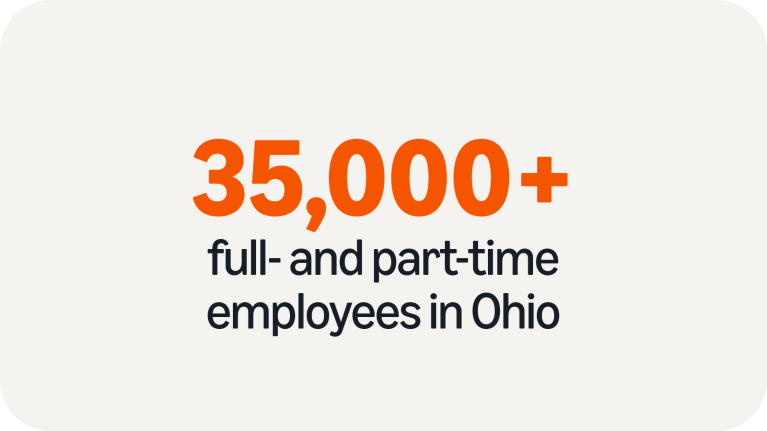 35,000+ full- and part-time employees in Ohio