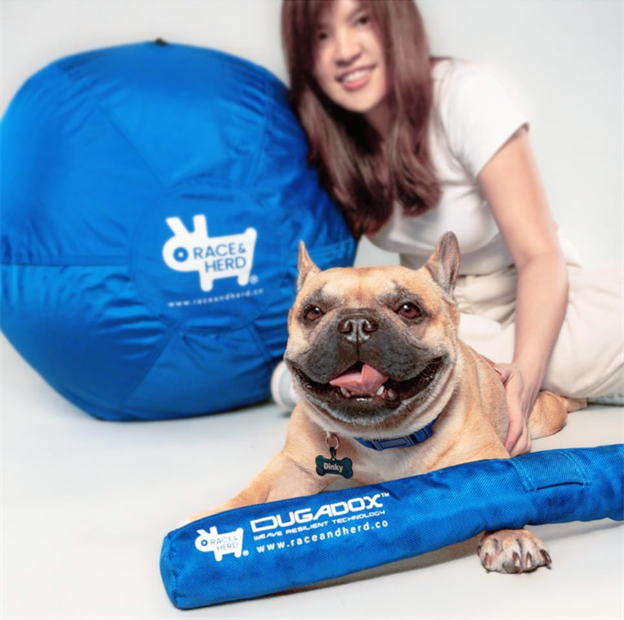 Ruth and Dinky with Race&Herd's herding ball
