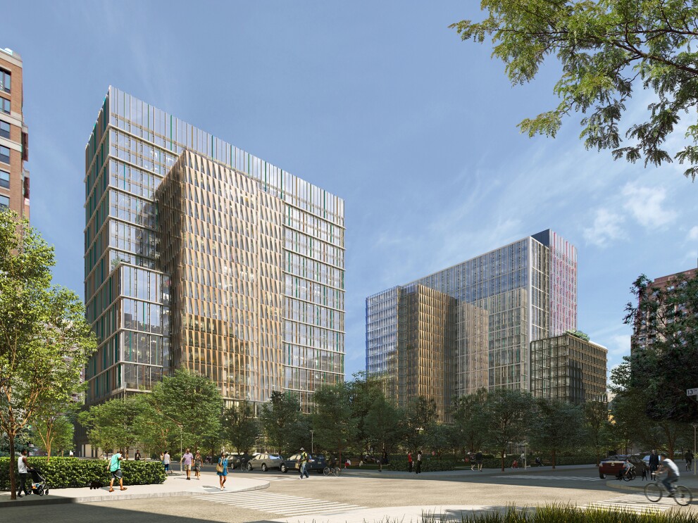 Rendering of new Amazon headquarter location in Arlington, Virginia.
