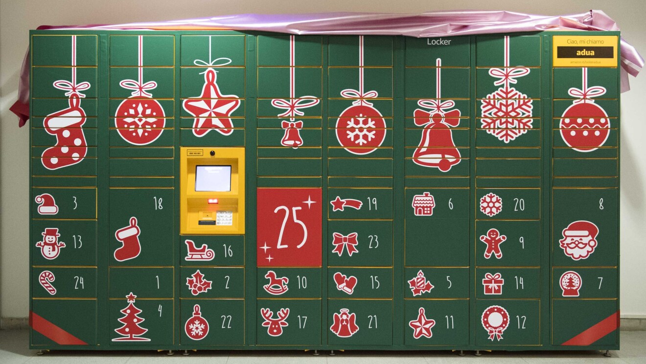 L'Amazon Locker che funge da Calendario dell'Avvento nell'Ospedale San Bortolo di Vicenza