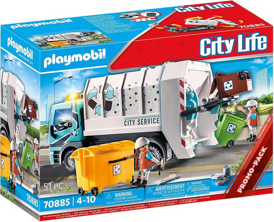 PLAYMOBIL City Life Recycling Truck with Flashing Light, Currently priced at £24.99