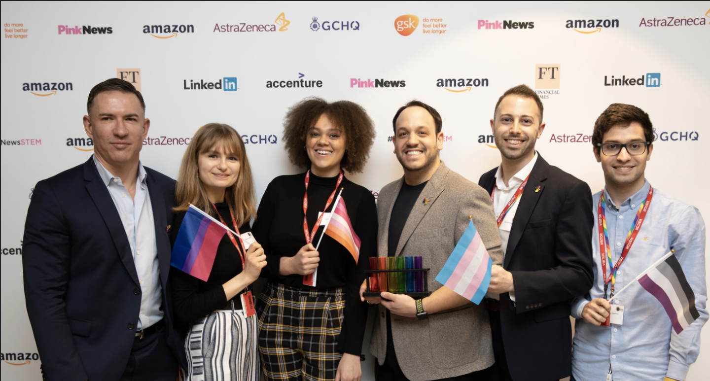 Amazon employees at an lgbt event