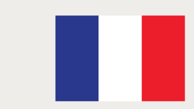 Flag of France with the country name below it