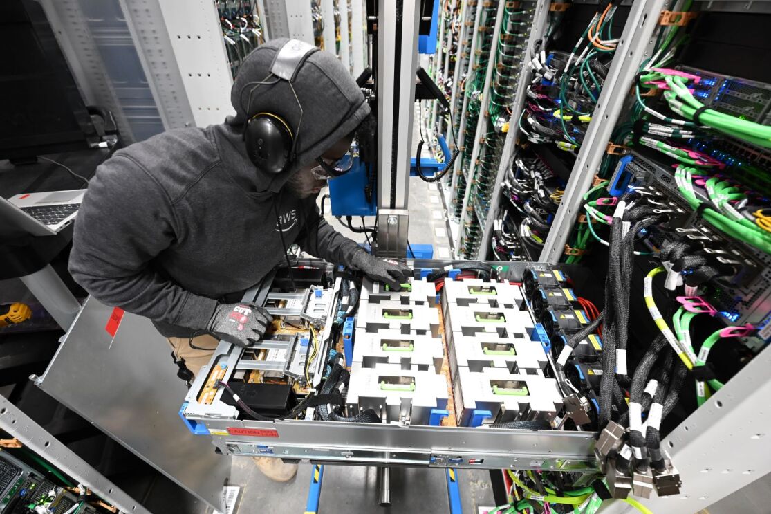 a person working in a data centre