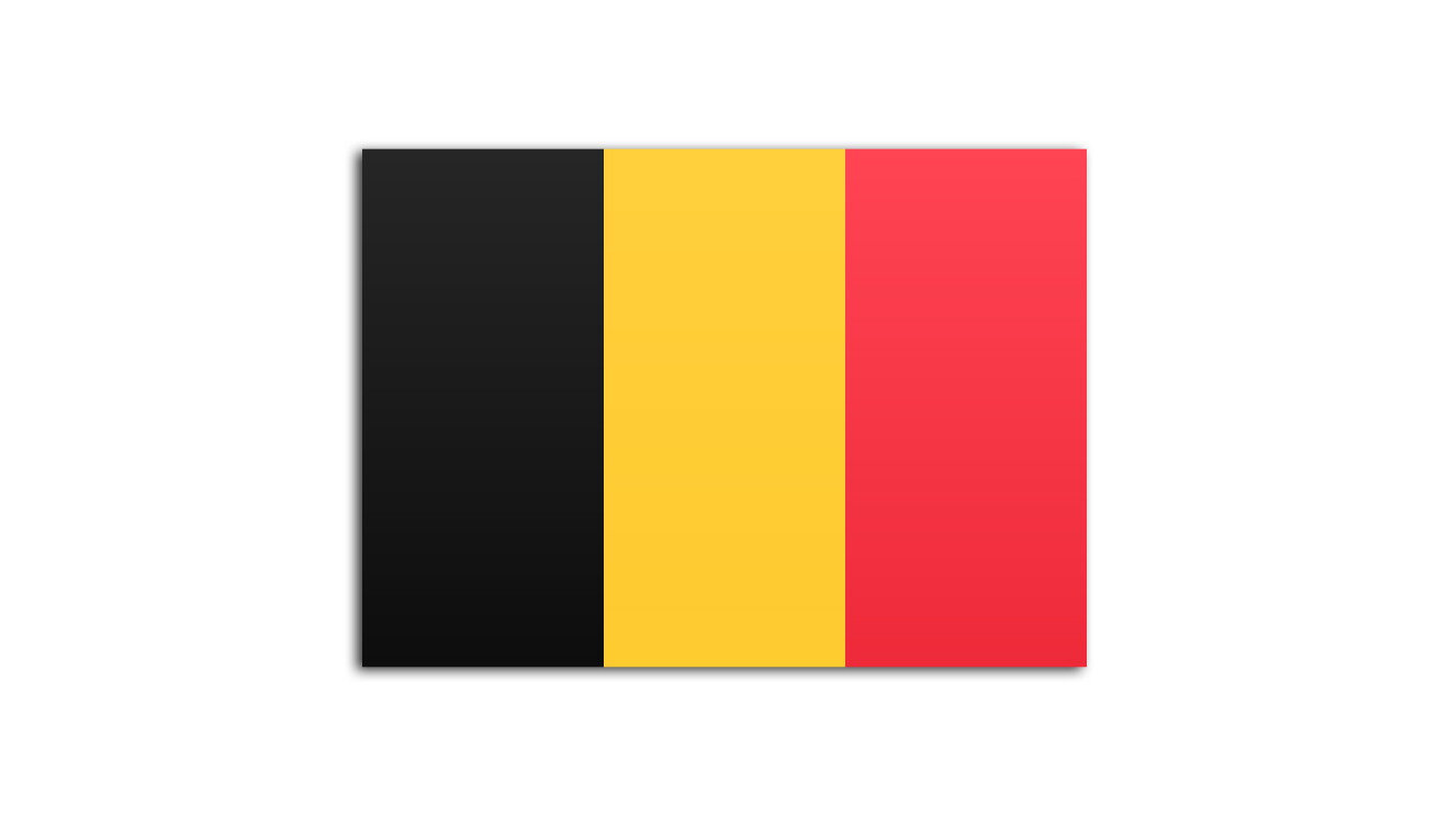 Flat flag of Belgium, on a white background