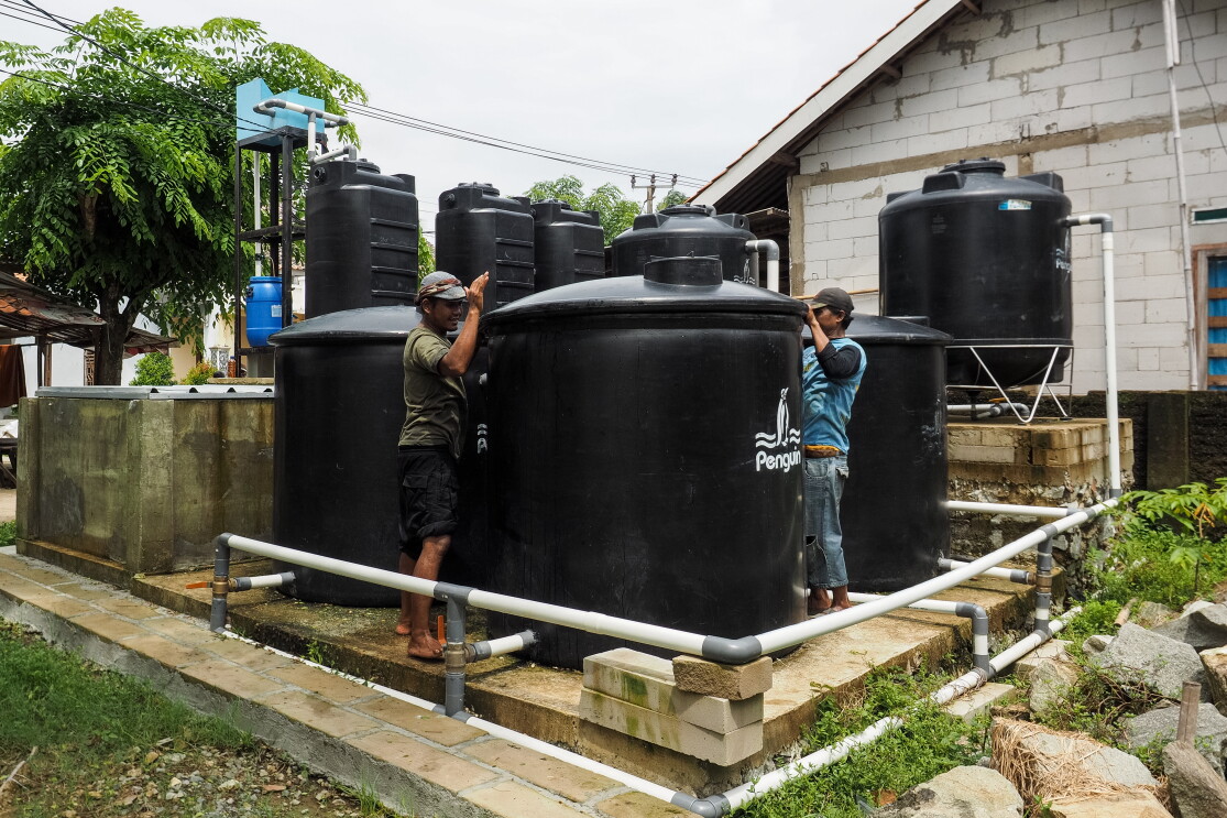 A set of water tanks built by AWS