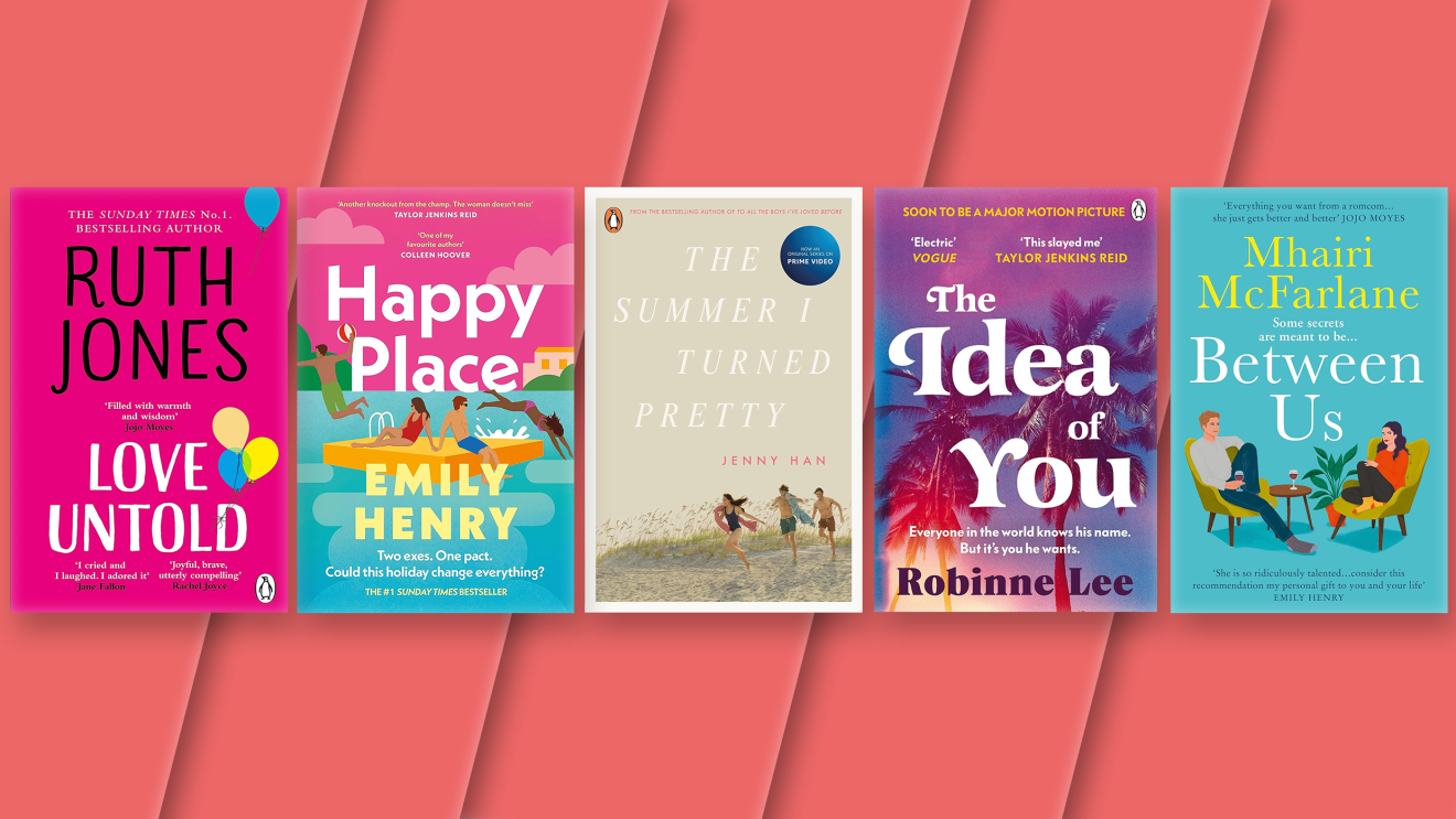 Amazon Editor's Picks for Romance Books - 5 books on a red background