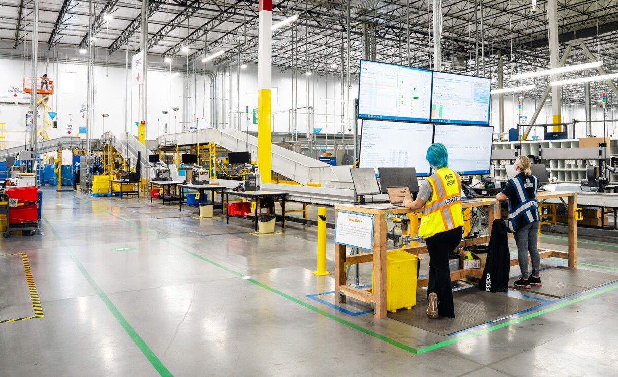 The inside of Amazon fulfillment center, SCA5.