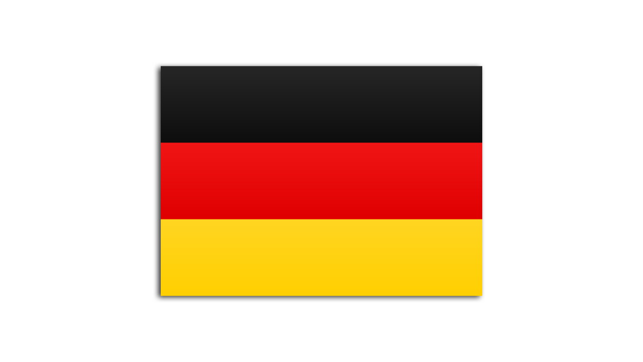 Flat flag of Germany on a white background
