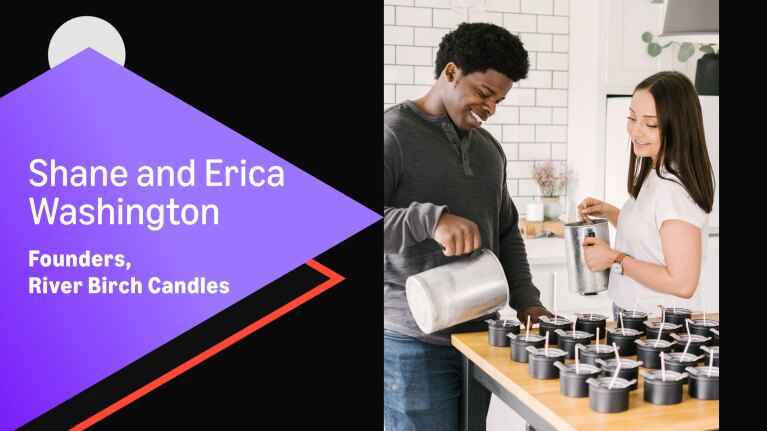 Founders of River Birch Candles working on their products