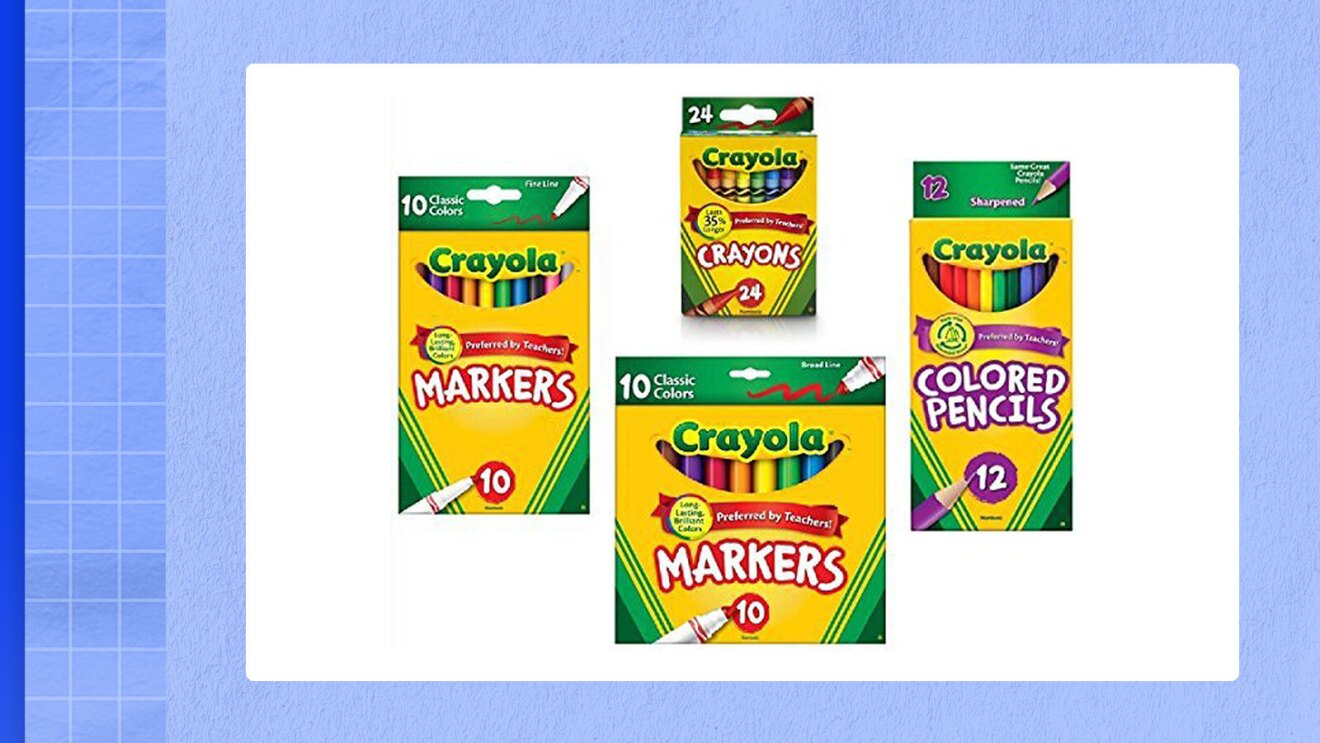 Image of four boxes of Crayola products.