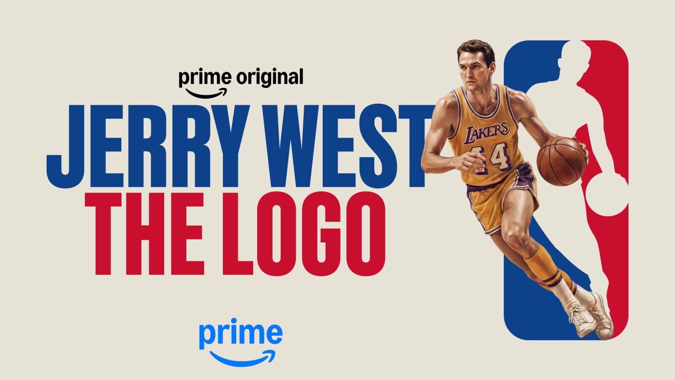 Prime Original poster for 'Jerry West: The Logo' featuring Lakers player