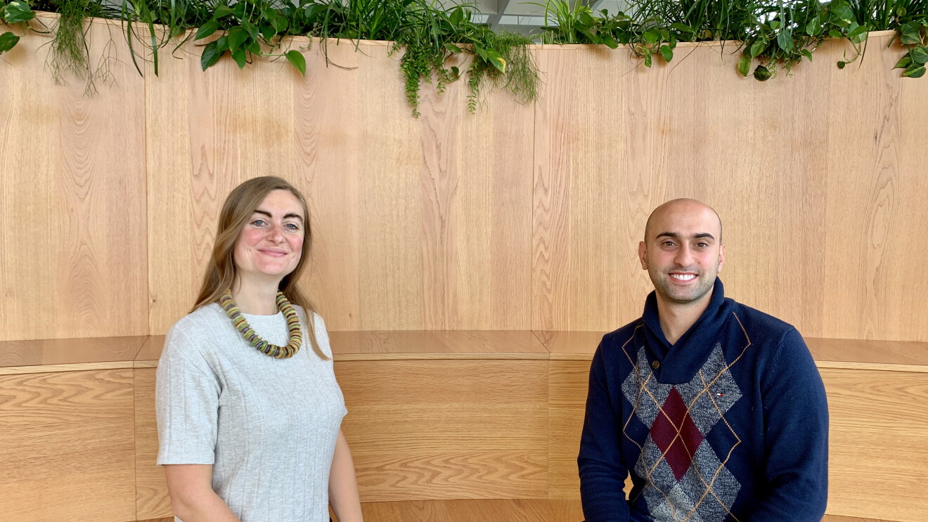 Picture of Madeleine Knowles (Senior Manager, Amazon in the Community) and Wissam Kazan (Chief Technology Officer, Book Depository) at Amazon