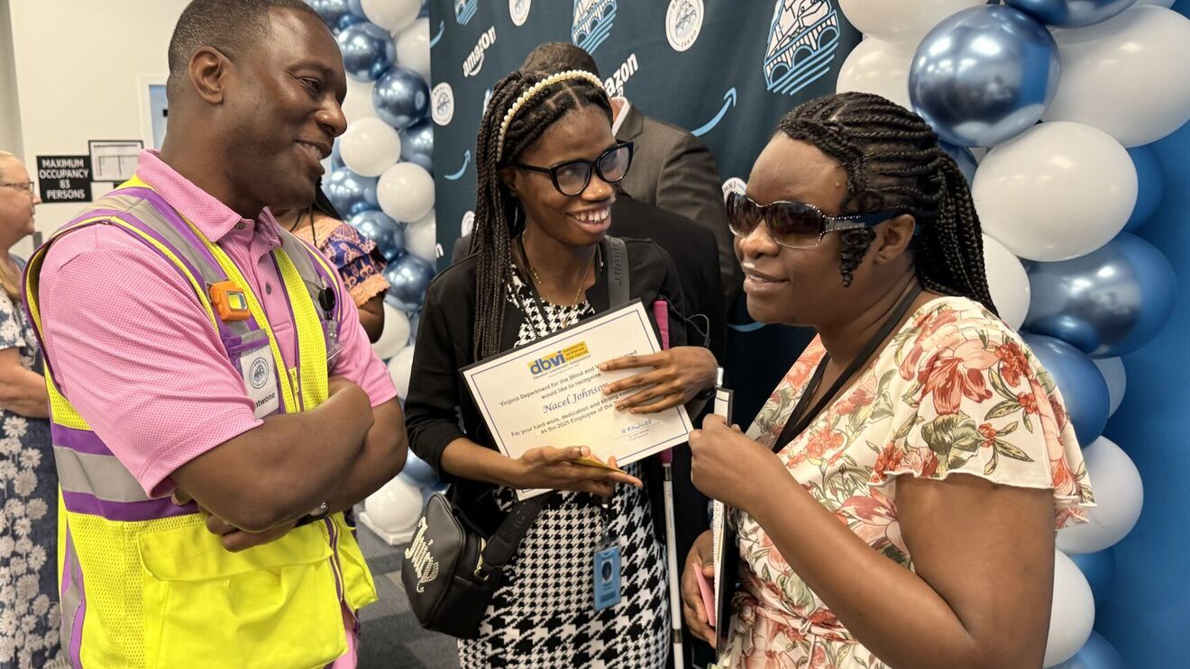 Joyful moment captured during the employer recognition event