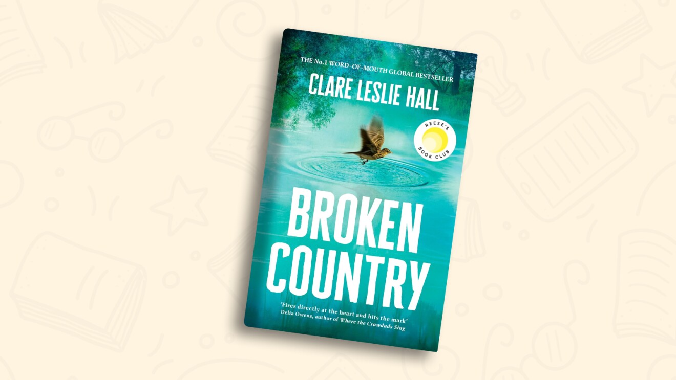 Book cover of 'Broken Country' by Clare Leslie Hall against turquoise background